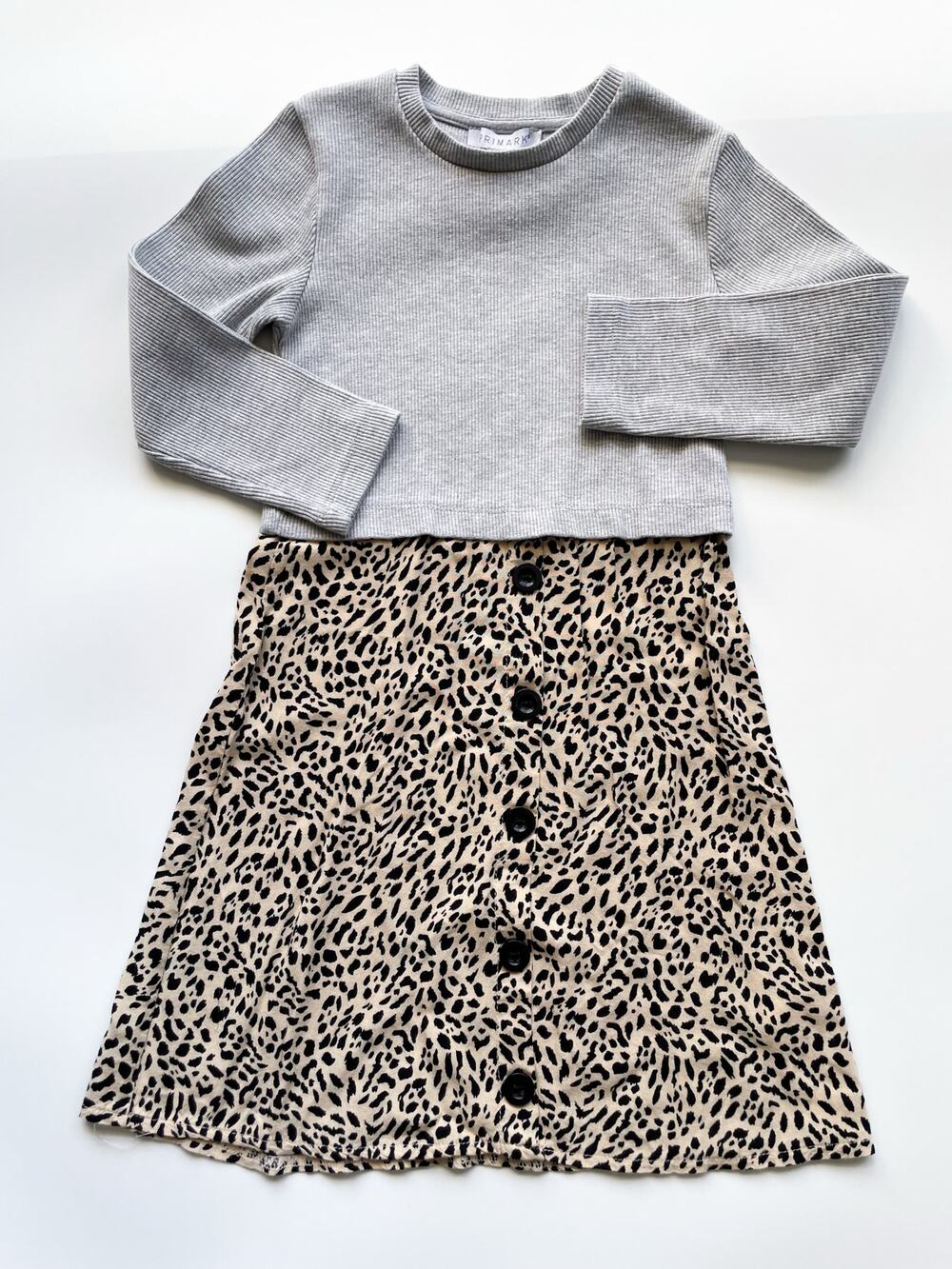 Girl's Primark Long Sleeve Leopard Print Dress Size 5/6